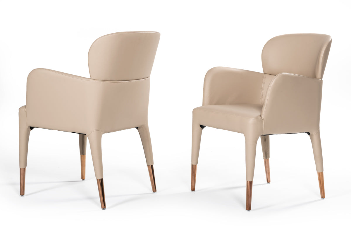 Ogden Modern Beige & Rosegold Dining Armchair