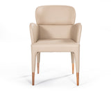 Ogden Modern Beige & Rosegold Dining Armchair