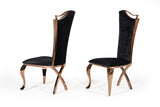 Bonnie Transitional Black Velvet & Rosegold Dining Chair (Set of 2)