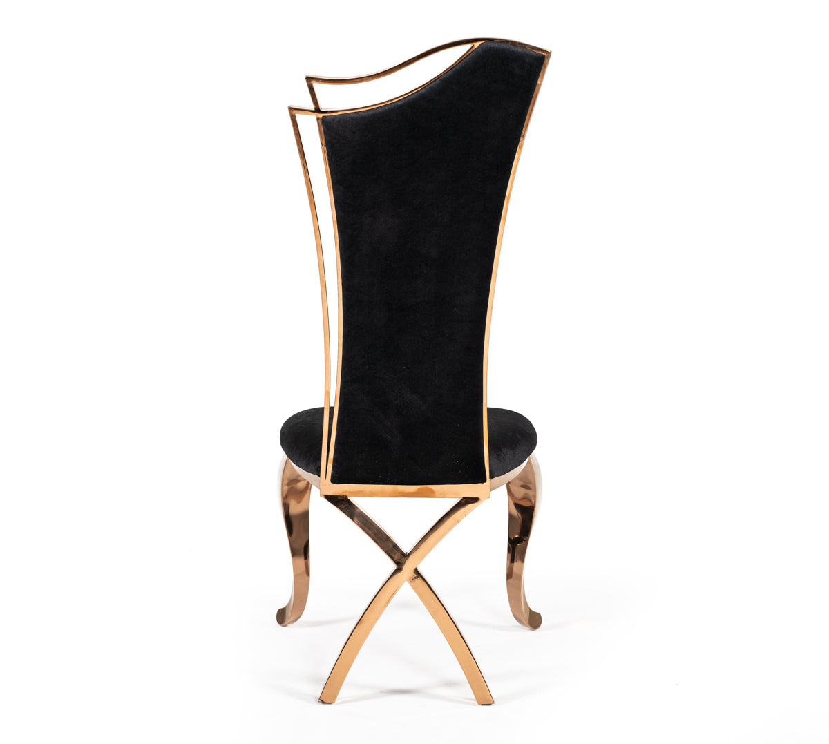 Bonnie Transitional Black Velvet & Rosegold Dining Chair (Set of 2)