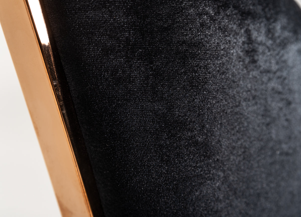 Bonnie Transitional Black Velvet & Rosegold Dining Chair (Set of 2)