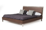 Conner Modern Dark Walnut & Faux Concrete Bed
