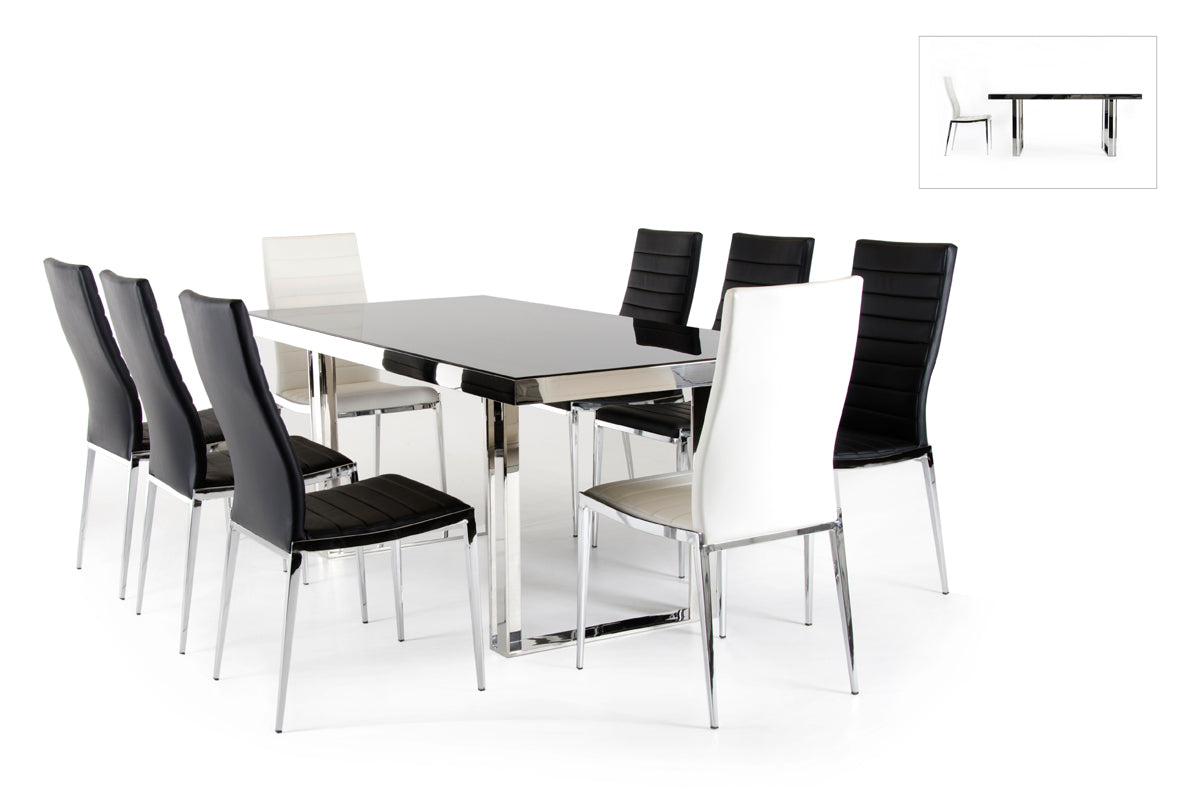 Courtland Modern Stainless Steel Dining Table