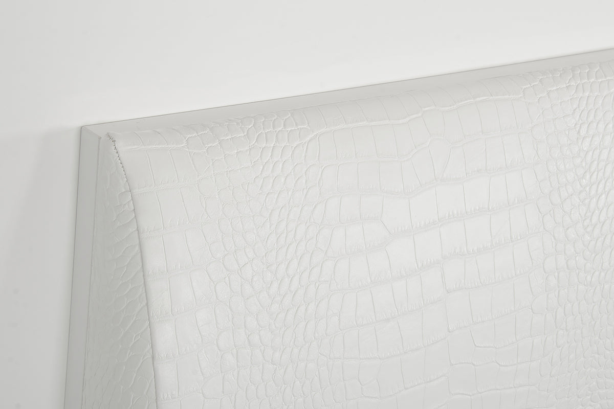 Monza Italian Modern White Bed
