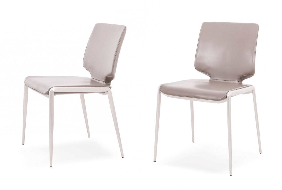 Eileen Modern Dark Grey Eco-Leather Dining Chair (Set of 2)