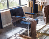 Edmond Modern Blue Velvet & Acrylic Lounge Chair