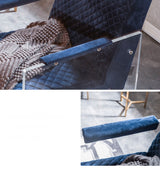 Edmond Modern Blue Velvet & Acrylic Lounge Chair