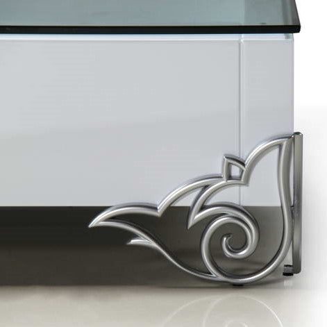 LS538 Emma Modern White Coffee Table with Glass Top
