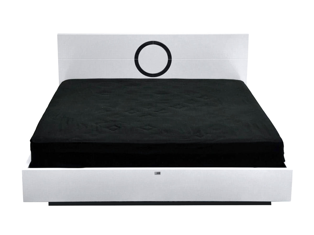 Queen Ovidius Modern White Crocodile Lacquer Bed