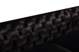 Delilah Glam Black Fabric Sectional Sofa