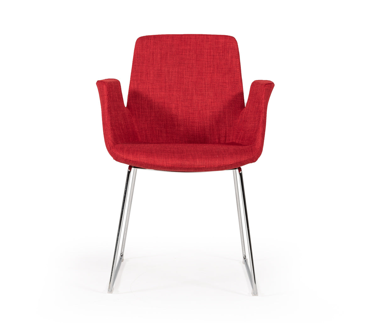 Altair Mid-Century Red Fabric Dining Chair