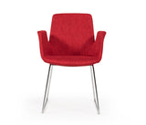 Altair Mid-Century Red Fabric Dining Chair