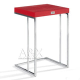Amelia Modern Red Crocodile Lacquer End Table Set