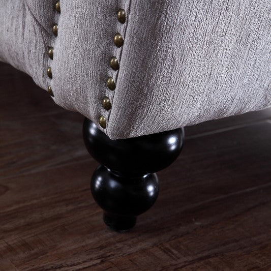 Alexandrina Grey Tufted Velvet Sofa