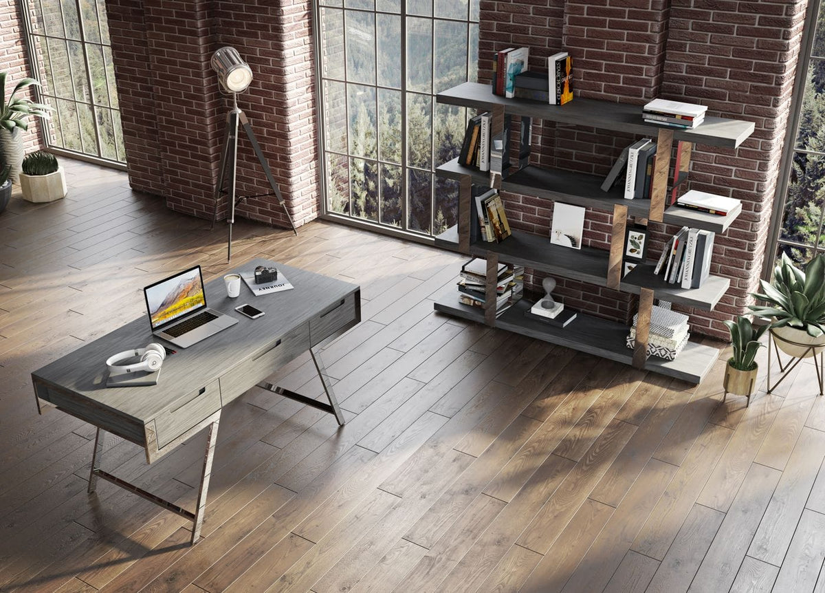 Dessart Modern Elm Grey Office Desk