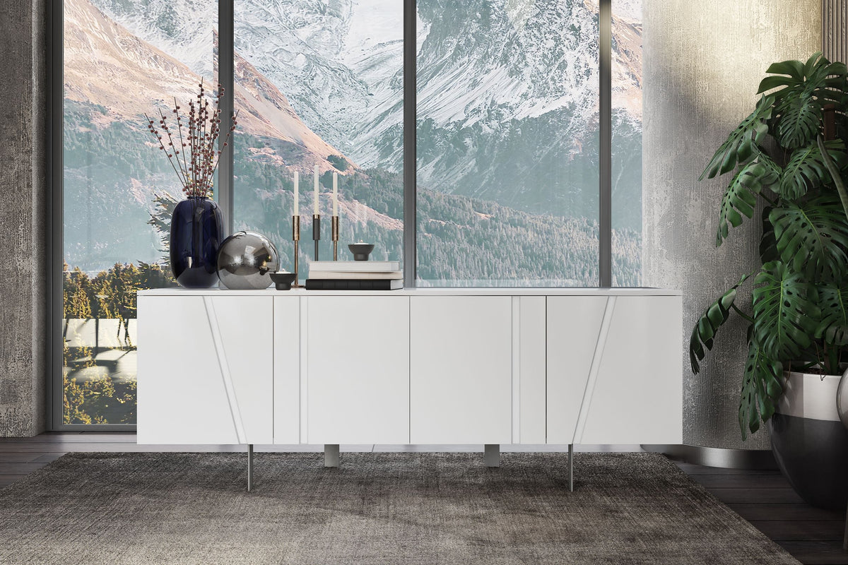 Mario Modern White Veneer Buffet