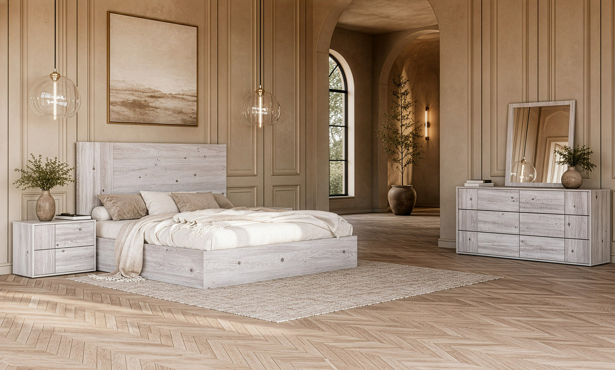 Asus Modern Italian White 4-Piece Bedroom Set