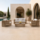 Ko Tao Outdoor Beige + Wicker Sofa Set