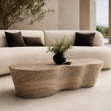 Meru Modern Faux Travertine Concrete Coffee Table