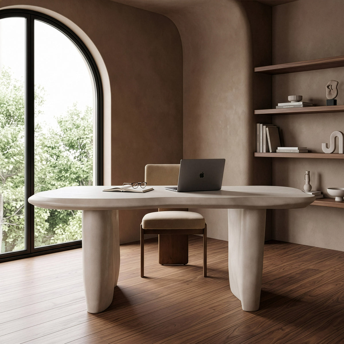 Nouveau Slone Modern Beige Concrete Dining Table