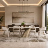 Vela Modern Ceramic + Brass Dining Table
