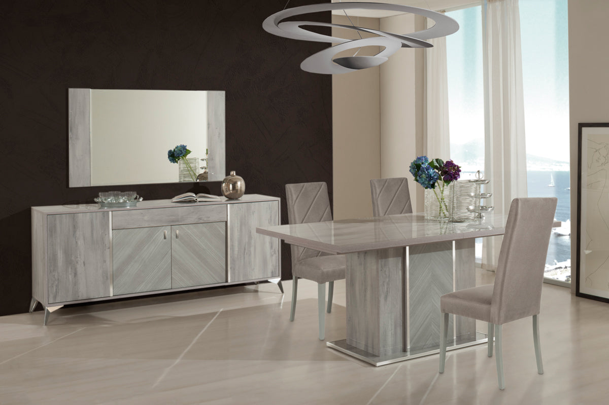 Alexa Italian Modern Grey Buffet Mirror