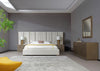 Nixa Modern Beige Velvet + Brushed Bronze + Birch Bedroom Set