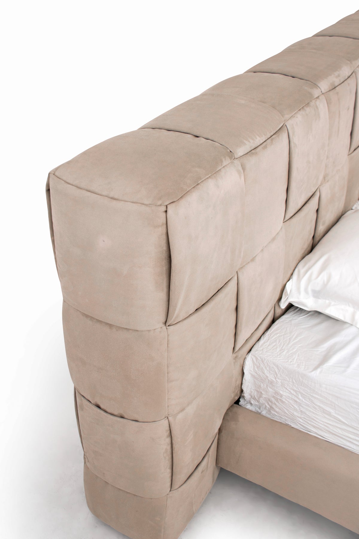 Eastern King McKamey Modern Beige Fabric Bed