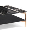 Dorian Modern Black Marble & Ebony Square Coffee Table