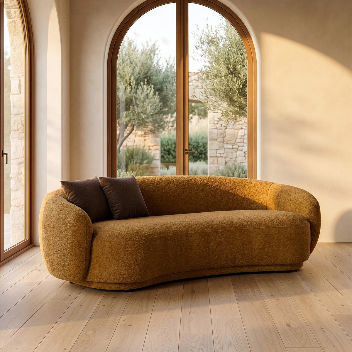 Andrew Modern Orange Fabric Sofa
