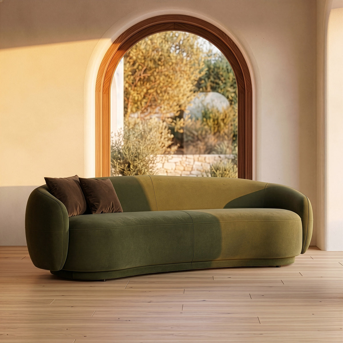 Andrew Modern Green Fabric Sofa
