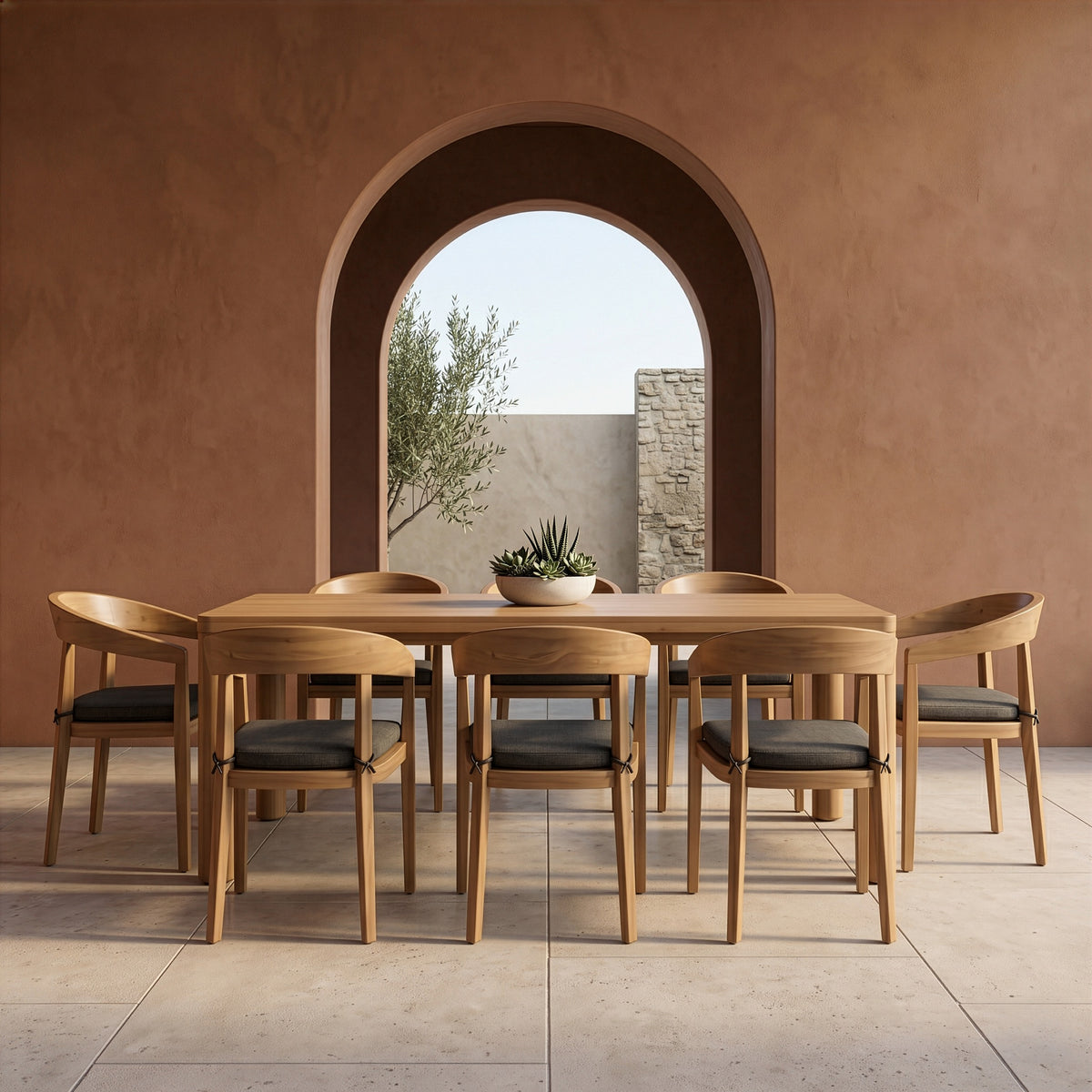 Evora Outdoor Eucalyptus Rectangular Dining Table
