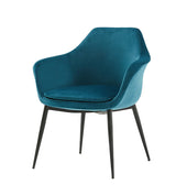 Wilson Modern Teal Velvet & Black Dining Chair