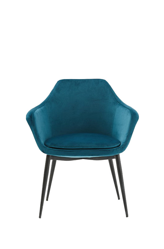 Wilson Modern Teal Velvet & Black Dining Chair