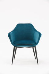 Wilson Modern Teal Velvet & Black Dining Chair