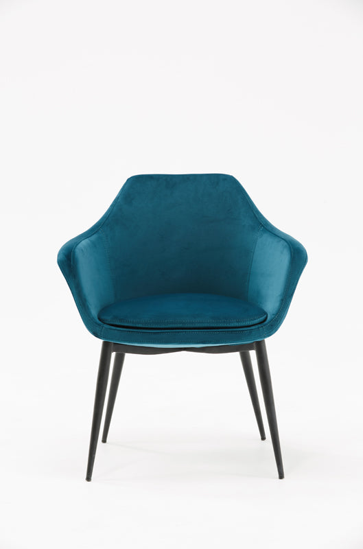 Wilson Modern Teal Velvet & Black Dining Chair
