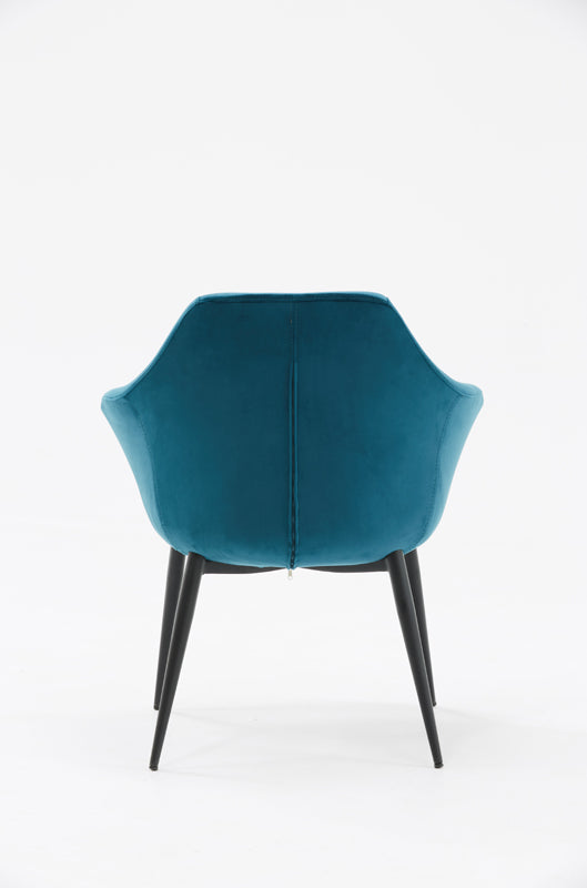 Wilson Modern Teal Velvet & Black Dining Chair