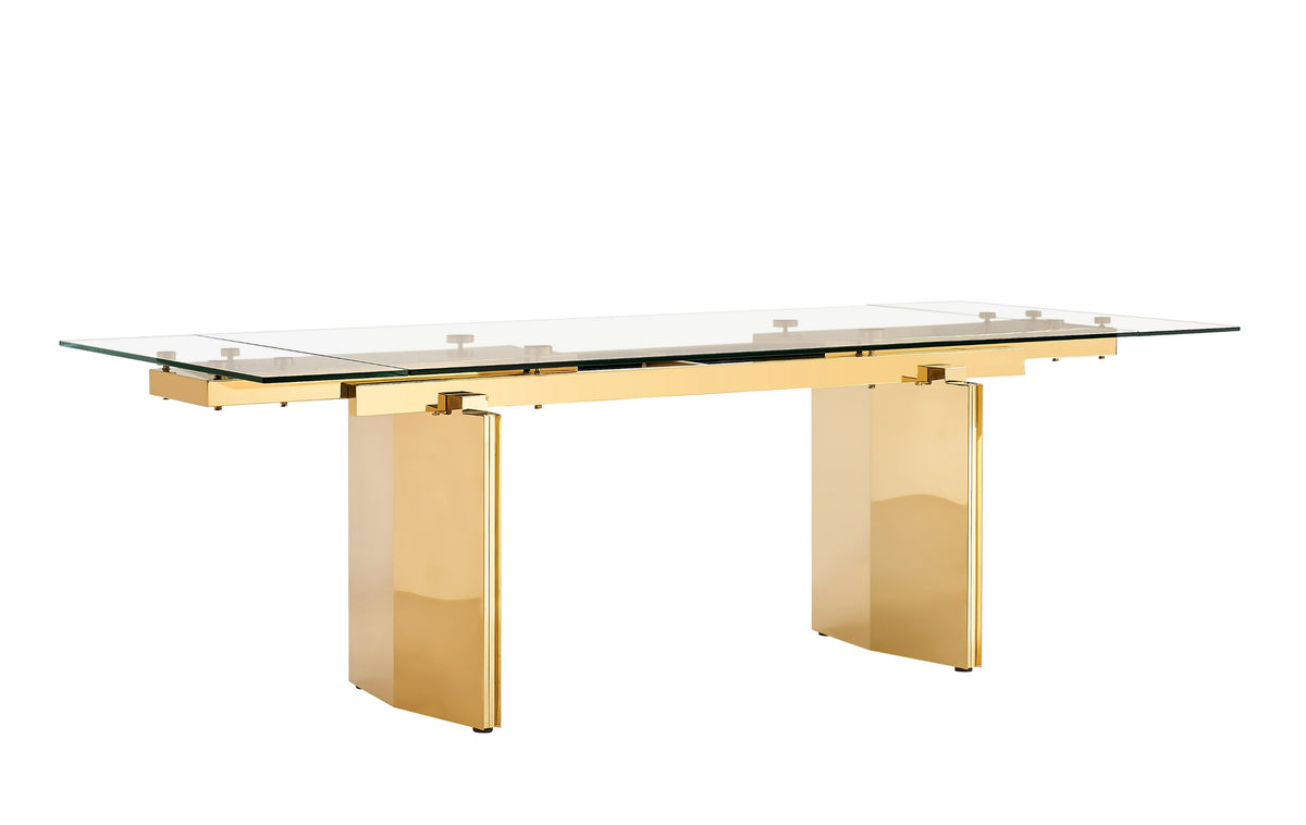 Nassim Glam Glass Extendable Dining Table