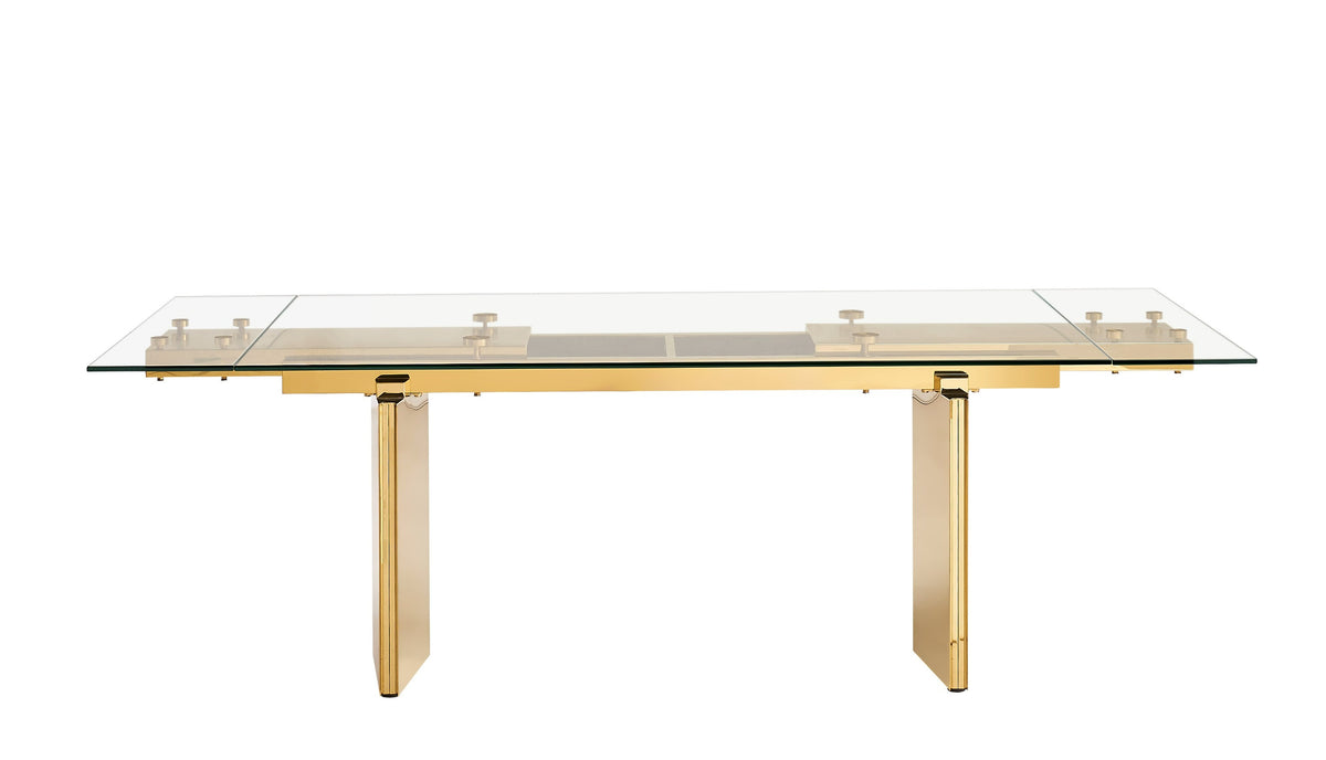 Nassim Glam Glass Extendable Dining Table