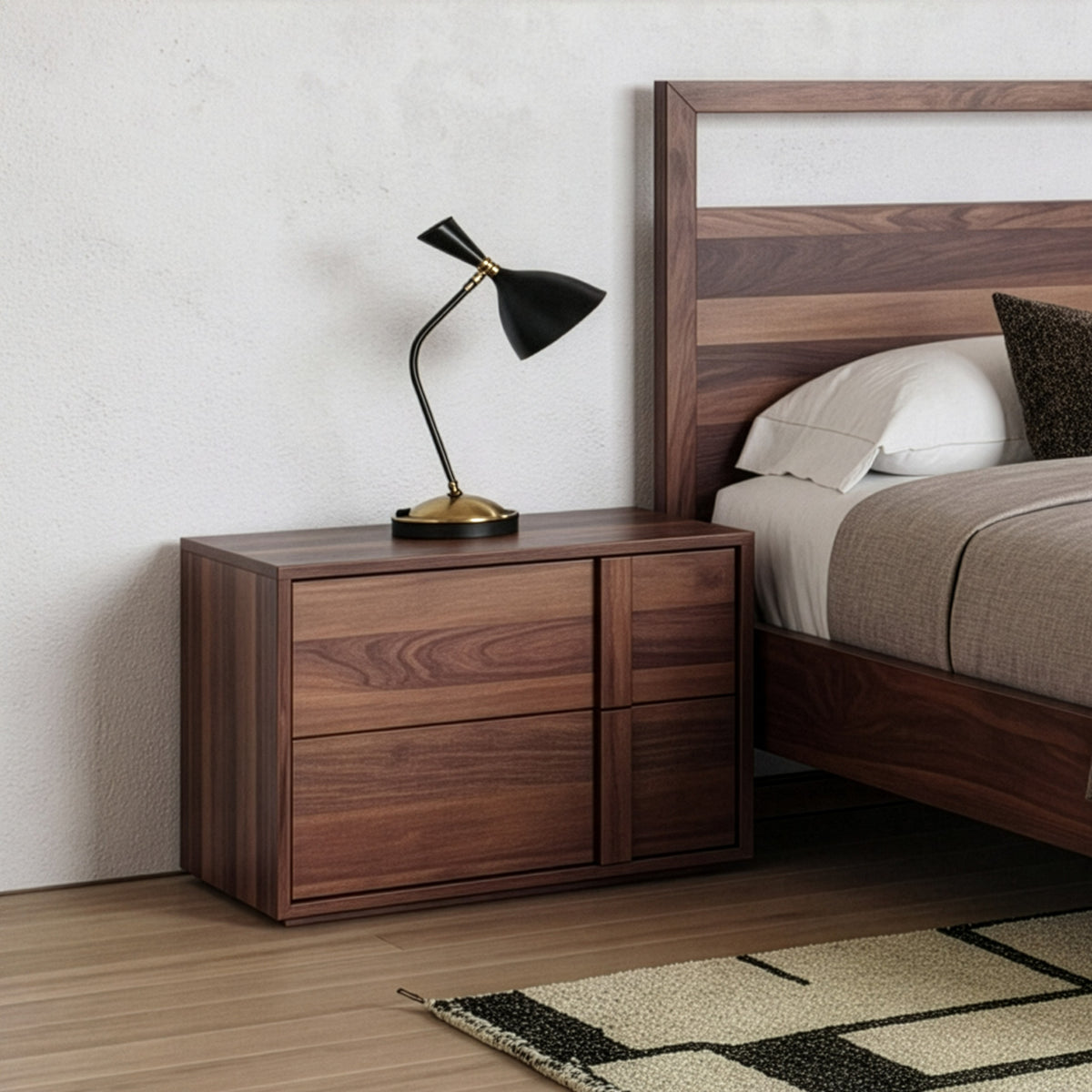Berlin Modern Walnut Nightstand