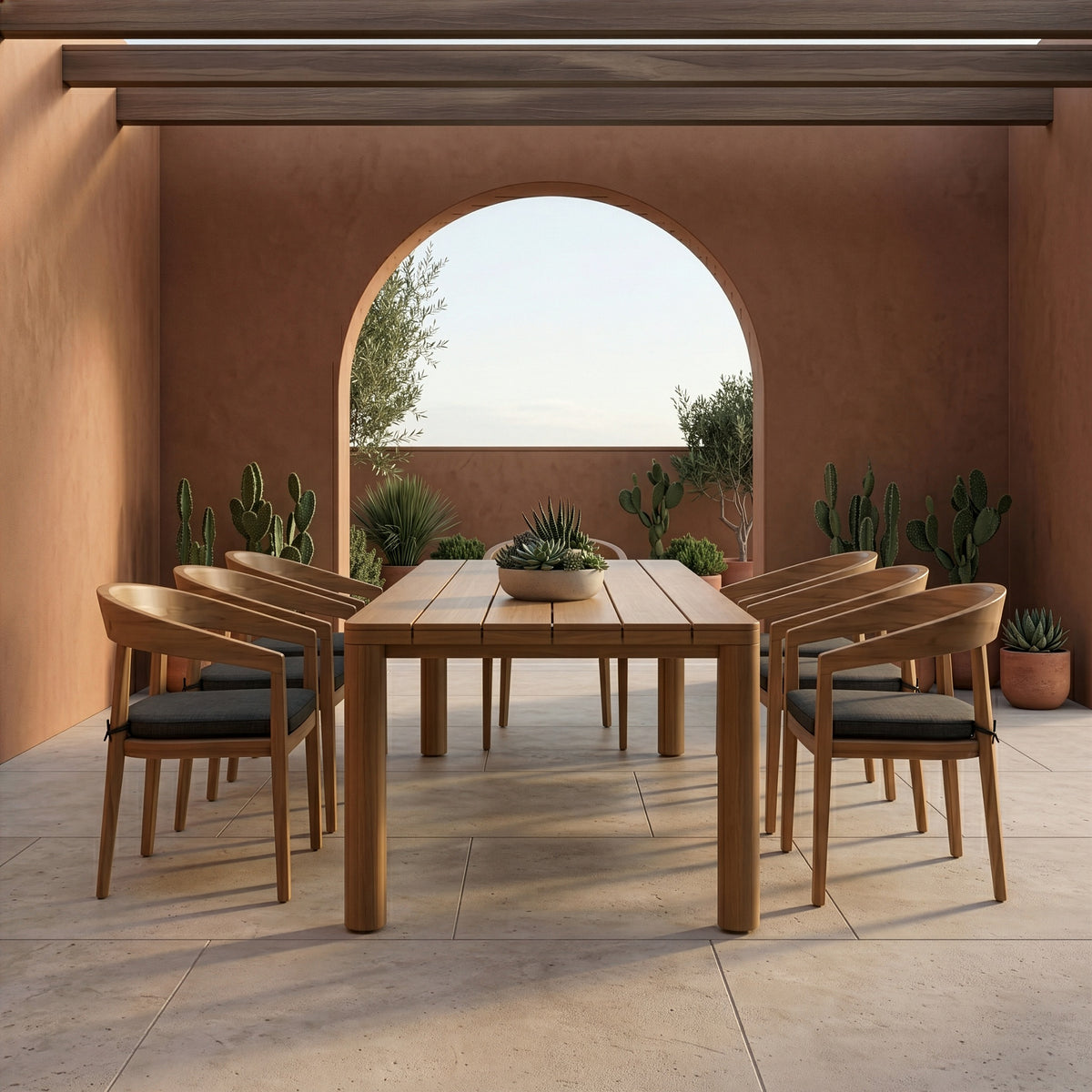 Evora Outdoor Eucalyptus Rectangular Dining Table