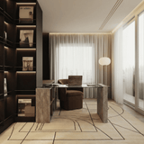 Boston Modern Glass & Faux Concrete Reversible Desk