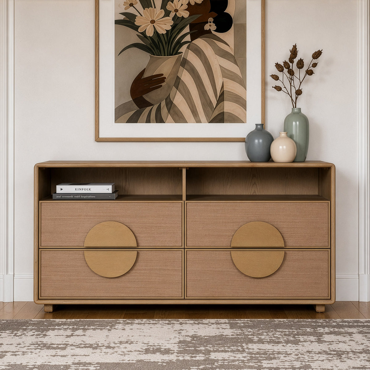 Sergio Modern Natural Oak 4-Piece Bedroom Set