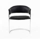Allie Contemporary Black Leatherette Dining Chair