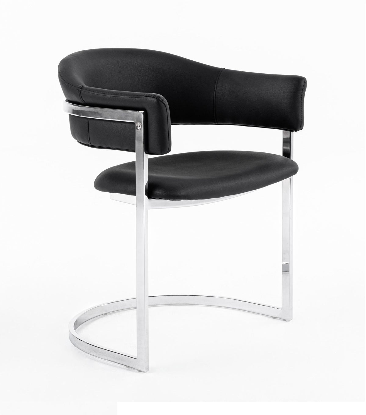 Allie Contemporary Black Leatherette Dining Chair