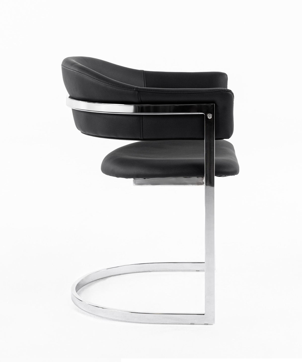Allie Contemporary Black Leatherette Dining Chair
