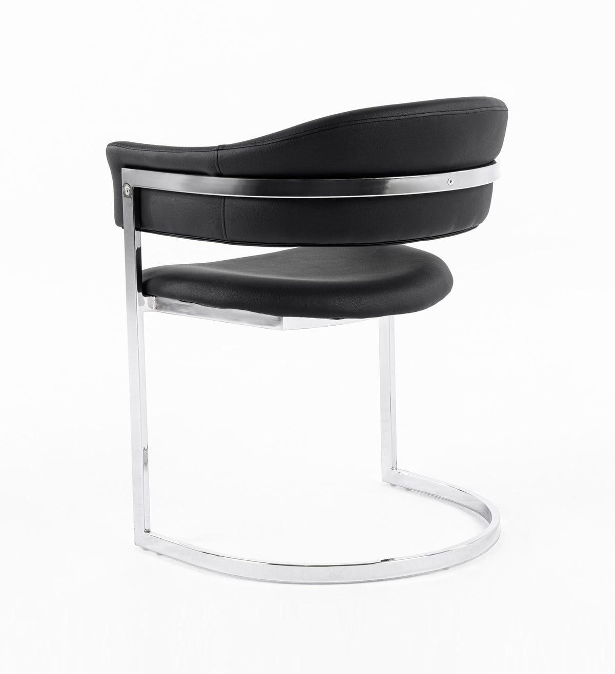 Allie Contemporary Black Leatherette Dining Chair