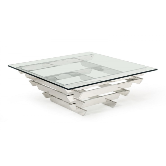Upton Modern Square Glass Coffee Table