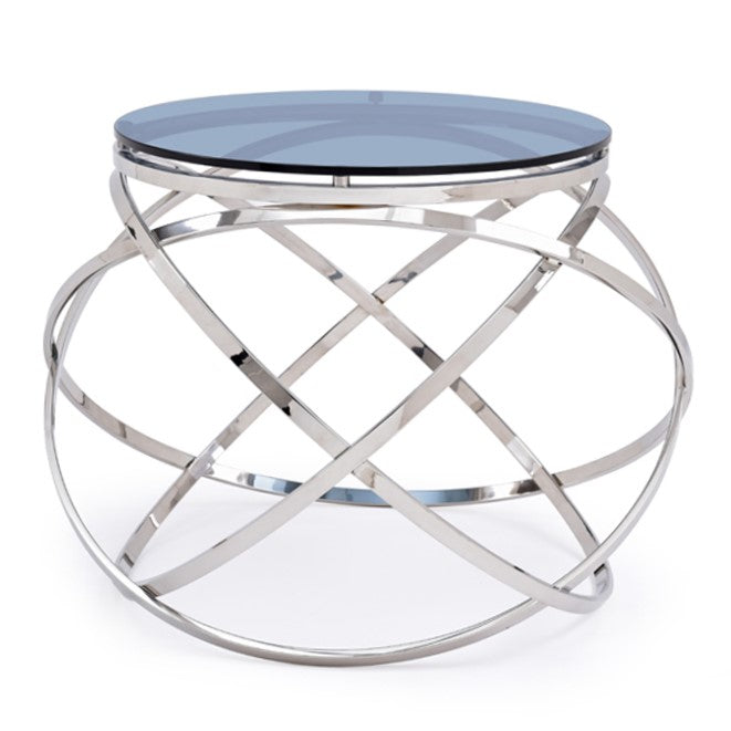 Tulare Contemporary Smoked Glass End Table
