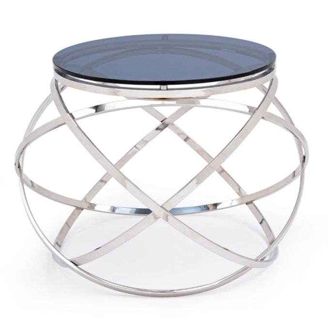 Tulare Contemporary Smoked Glass End Table